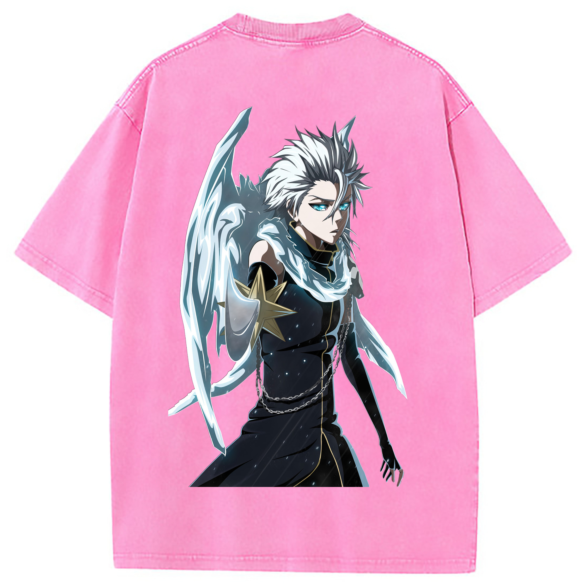 （画像用） ブリーチ 日番谷冬獅郎（ひつがや とうしろう） BLEACH Hitsugaya Toushirou 綿100% ヴィンテージ風 半袖Tシャツ（背面プリント）